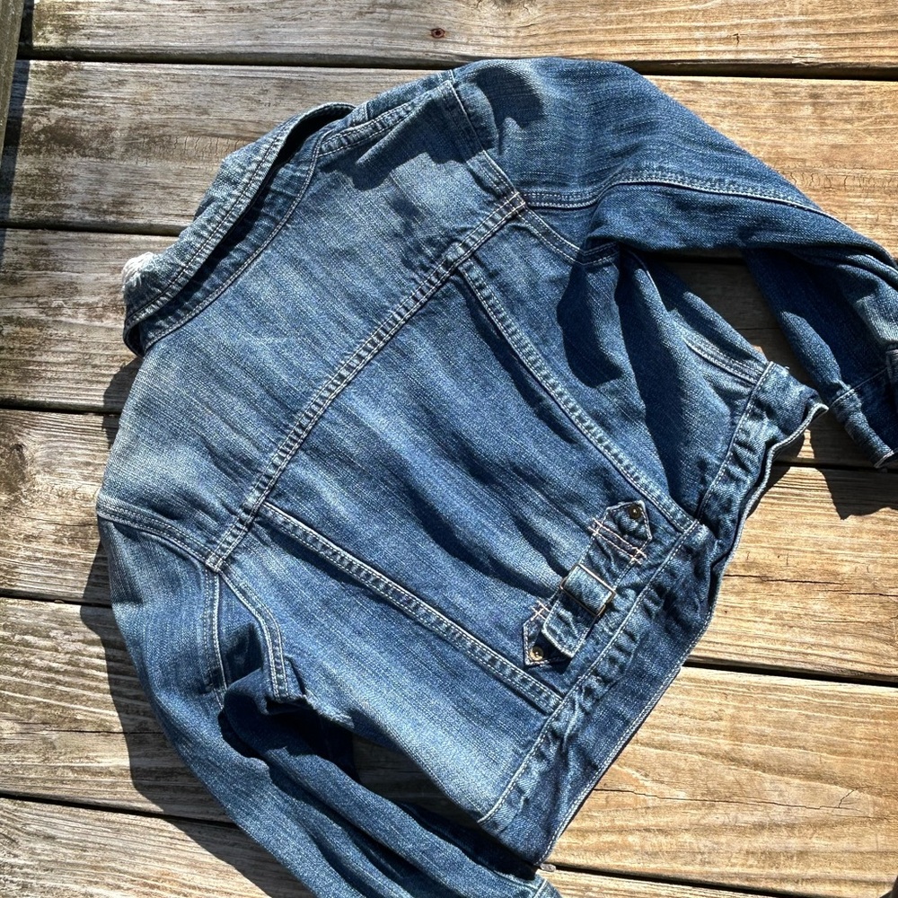 Y2K Womens American Eagle Blue Denim Jacket - Picture 6 of 7